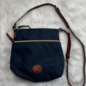 Dooney & Bourke Blue Nylon Letter Carrier Crossbody Shoulder Bag purse